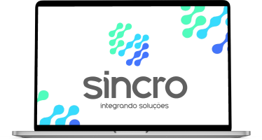 MacBook com logo da Sincro